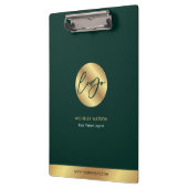 Emerald Green & Gold-Werbeaktion Klemmbrett (Links)
