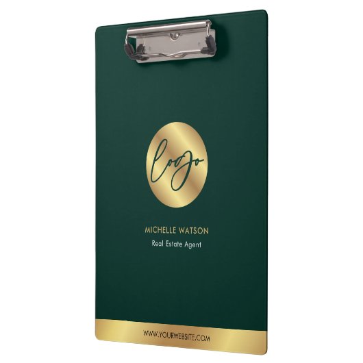 Emerald Green & Gold-Werbeaktion Klemmbrett (Links)