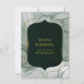 Emerald Green Gold wird meine Bridesmaid sein Einladung (Vorderseite)