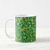 Emerald Green Golden Scrollwork Kaffeetasse (Links)
