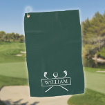 Emerald Green Golf Clubs Ball Personalisiert Name Golfhandtuch<br><div class="desc">Personalisieren Sie den Namen,  um ein großartiges Golfgeschenk zu schaffen und zu behalten. Entwickelt von Thisisnotme©</div>