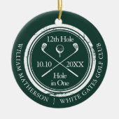 Emerald Green Golf Hole in einem Retro-Personalisi Keramik Ornament (Vorne)