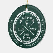 Emerald Green Golf Hole in einem Retro-Personalisi Keramik Ornament (Links)