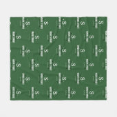 Emerald Green Golfer 1-initialer Monogram-Allover Fleecedecke (Vorderseite (Horizontal))