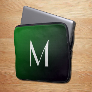 Emerald Green Gradient - fett formatiertes Monogra Laptopschutzhülle