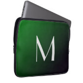 Emerald Green Gradient - fett formatiertes Monogra Laptopschutzhülle (Vorne Rechts)