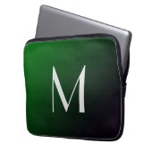 Emerald Green Gradient - fett formatiertes Monogra Laptopschutzhülle (Vorderseite Links)