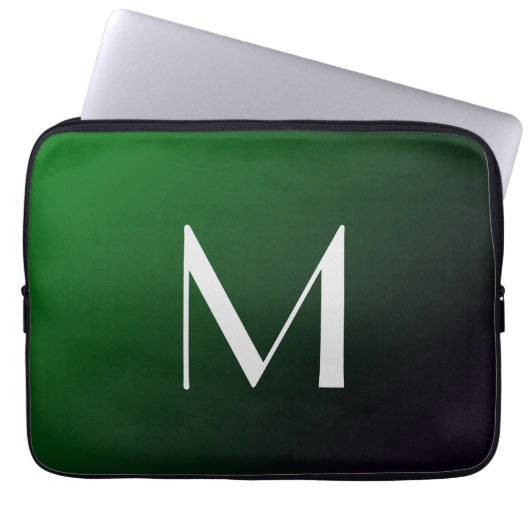 Emerald Green Gradient - fett formatiertes Monogra Laptopschutzhülle (Vorderseite)