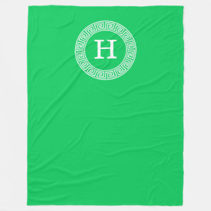 Emerald Green Greece Key Rnd Frame Initial Monogra Fleecedecke