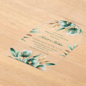 Emerald Green & Green Floral Wedding Celebration Acryleinladungen (Ablage )