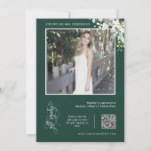 Emerald Green Greenery Brautparty QR Code Foto Einladung (Rückseite)
