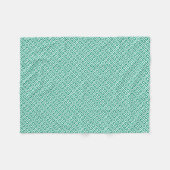 Emerald Green Griechisches Schlüsselmuster Fleecedecke (Vorderseite (Horizontal))