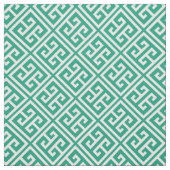 Emerald Green Griechisches Schlüsselmuster Stoff (Muster)