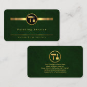 Emerald Green Grunge Gold Paint Lines Visitenkarte (Vorne/Hinten)