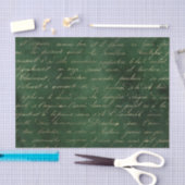 Emerald Green Grunge Vintage Kalligrafie Seidenpapier (Handwerk)