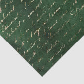 Emerald Green Grunge Vintage Kalligrafie Seidenpapier (Ausschnitt)