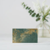 Emerald Green Grungy Distressed Gold Vip Visitenkarte (Stehend Vorderseite)