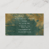 Emerald Green Grungy Distressed Gold Vip Visitenkarte (Rückseite)