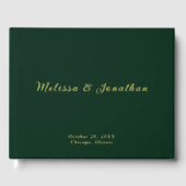 Emerald Green Guest Book Foto Foil Guestbook Gästebuch (Vorderseite)