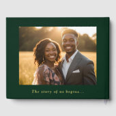 Emerald Green Guest Book Foto Foil Guestbook Gästebuch (Rückseite)