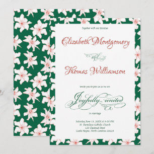 Emerald Green Hand Drawn Floral Wedding Einladung