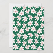 Emerald Green Hand Drawn Floral Wedding Einladung (Rückseite)