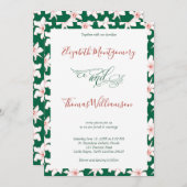 Emerald Green Hand Drawn Floral Wedding Einladung (Vorne/Hinten)
