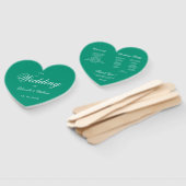 Emerald Green Heart Elegantes Script Wedding Progr Fächer (Non-assembled)