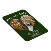 Emerald Green Heart Foto Wedding Save the Date Magnet (Rechte Seite)