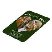 Emerald Green Heart Foto Wedding Save the Date Magnet (Linke Seite)