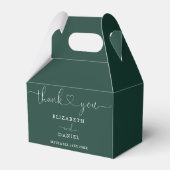 Emerald Green Heart Script Wedding Geschenkschachtel (Rückseite)