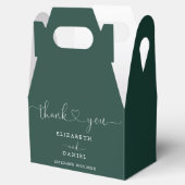 Emerald Green Heart Script Wedding Geschenkschachtel (Geöffnet)