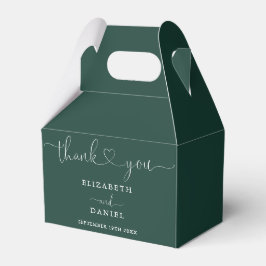 Emerald Green Heart Script Wedding Geschenkschachtel