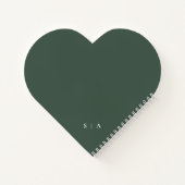 Emerald Green Heart Shape Wedding Guestbook Notizblock (Rückseite)