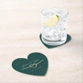 Emerald Green Heart Wedding Paper Untersetzer (Vor Ort)