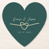 Emerald Green Heart Wedding Paper Untersetzer (Vorderseite)