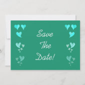 Emerald Green Hearts Save the Date (Vorderseite)