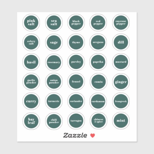 Emerald Green Herb und Spice Labels (Blatt)