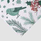 Emerald Green Holiday Birds Tissue Paper Seidenpapier (Detail)