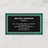 Emerald Green Honeycomb Gold Foil Honey Bee Visitenkarte (Rückseite)