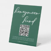 Emerald Green Honeymoon Fund QR Code Sockelschild (Vorderseite)
