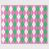 Emerald Green Hot Pink Dk Gray Was XL Raute Geschenkpapier (Flach)