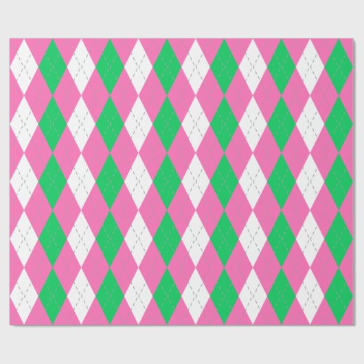 Emerald Green Hot Pink Dk Gray Was XL Raute Geschenkpapier (Flach)
