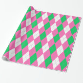 Emerald Green Hot Pink Dk Gray Was XL Raute Geschenkpapier (Ungerollt)