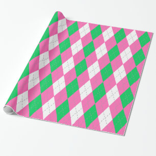Emerald Green Hot Pink Dk Gray Was XL Raute Geschenkpapier