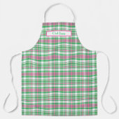 Emerald Green Hot Pink Whit Preppy Madras Schürze (Vorderseite)