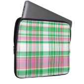 Emerald Green, Hot Pink, White Preppy Madras Karie Laptopschutzhülle (Vorne Rechts)