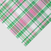 Emerald Green, Hot Pink, White Preppy Madras Karie Seidenpapier (Ausschnitt)