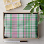 Emerald Green, Hot Pink, White Preppy Madras Karie Seidenpapier (Geschenk)