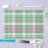 Emerald Green, Hot Pink, White Preppy Madras Karie Seidenpapier (Handwerk)